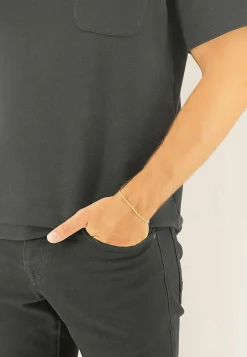 Bracelet Doppelanker linksgedreht Gelbgold 750, 2.3mm, 19cm