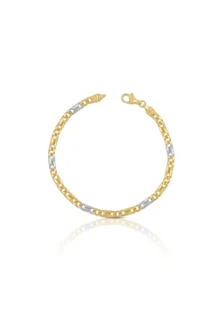 Bracelet 8er-Kette Bicolor Gelb-/Weissgold 750, 3.8mm, 19cm