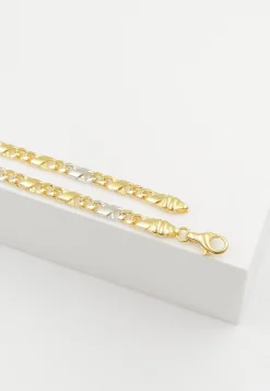 Bracelet 8er-Kette Bicolor Gelb-/Weissgold 750, 3.8mm, 19cm