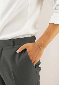 Bracelet 8er-Kette Bicolor Gelb-/Weissgold 750, 3.8mm, 19cm