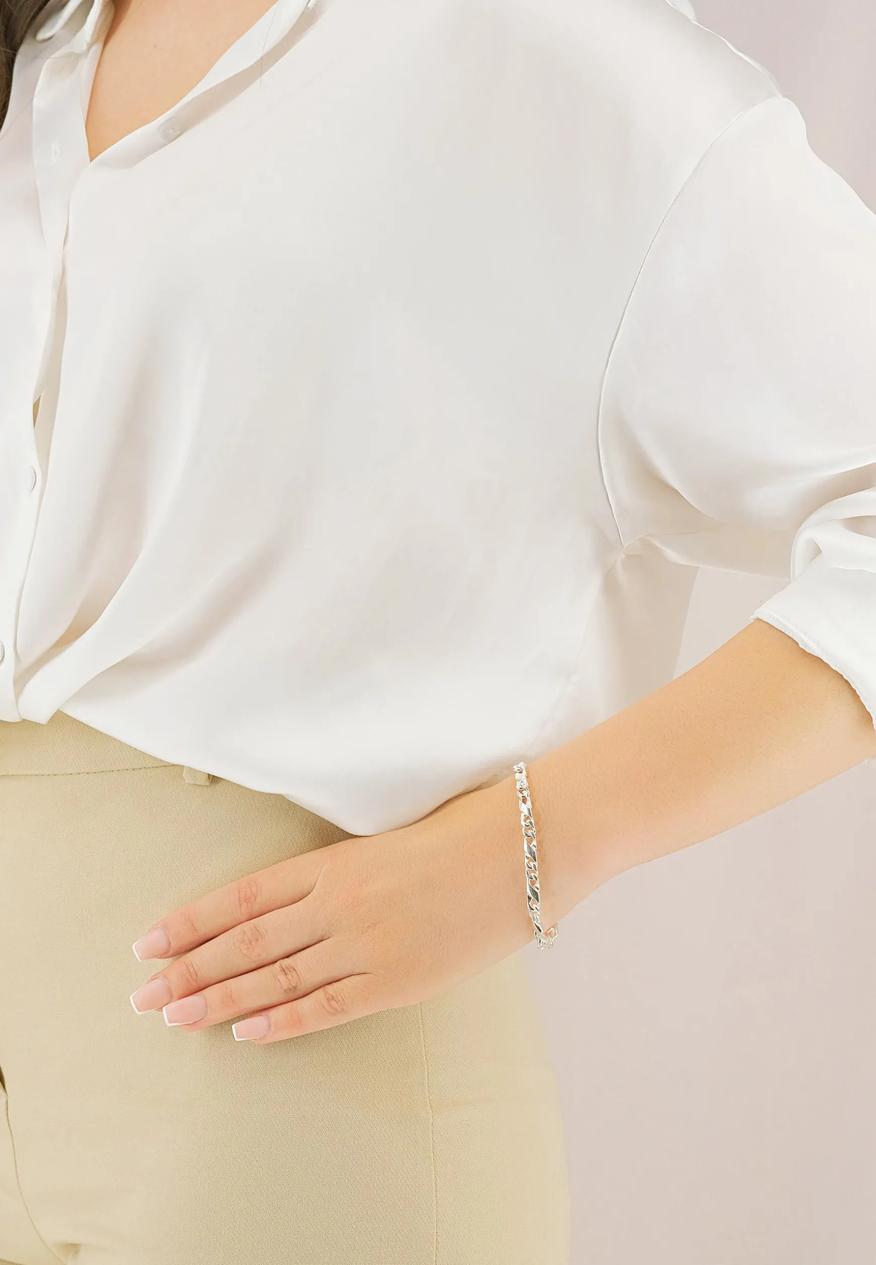 Bracelet 8er-Kette Silber 925, 5.6mm, 19cm