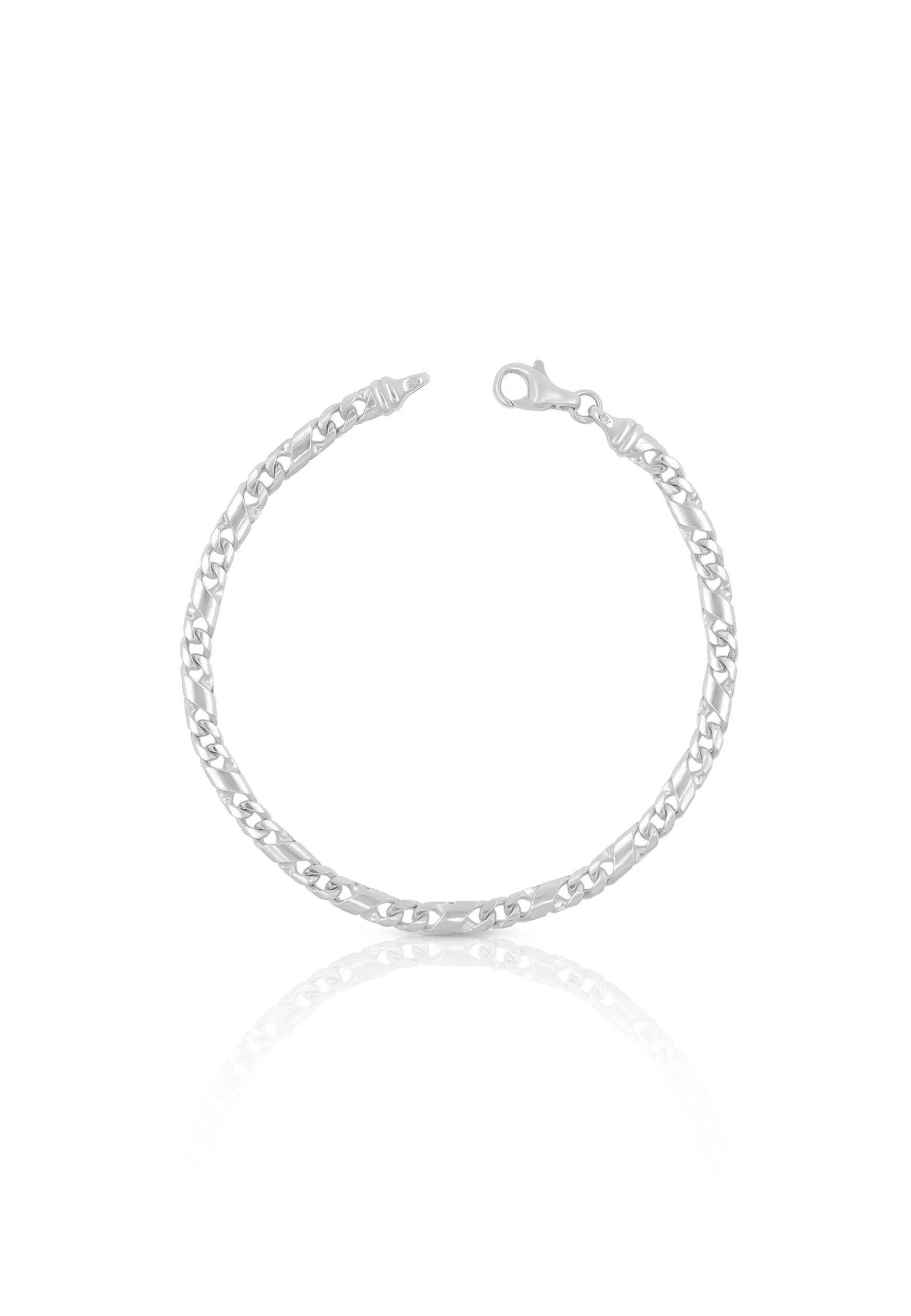 Bracelet 8er-Kette Weissgold 750, 3.8mm, 19cm