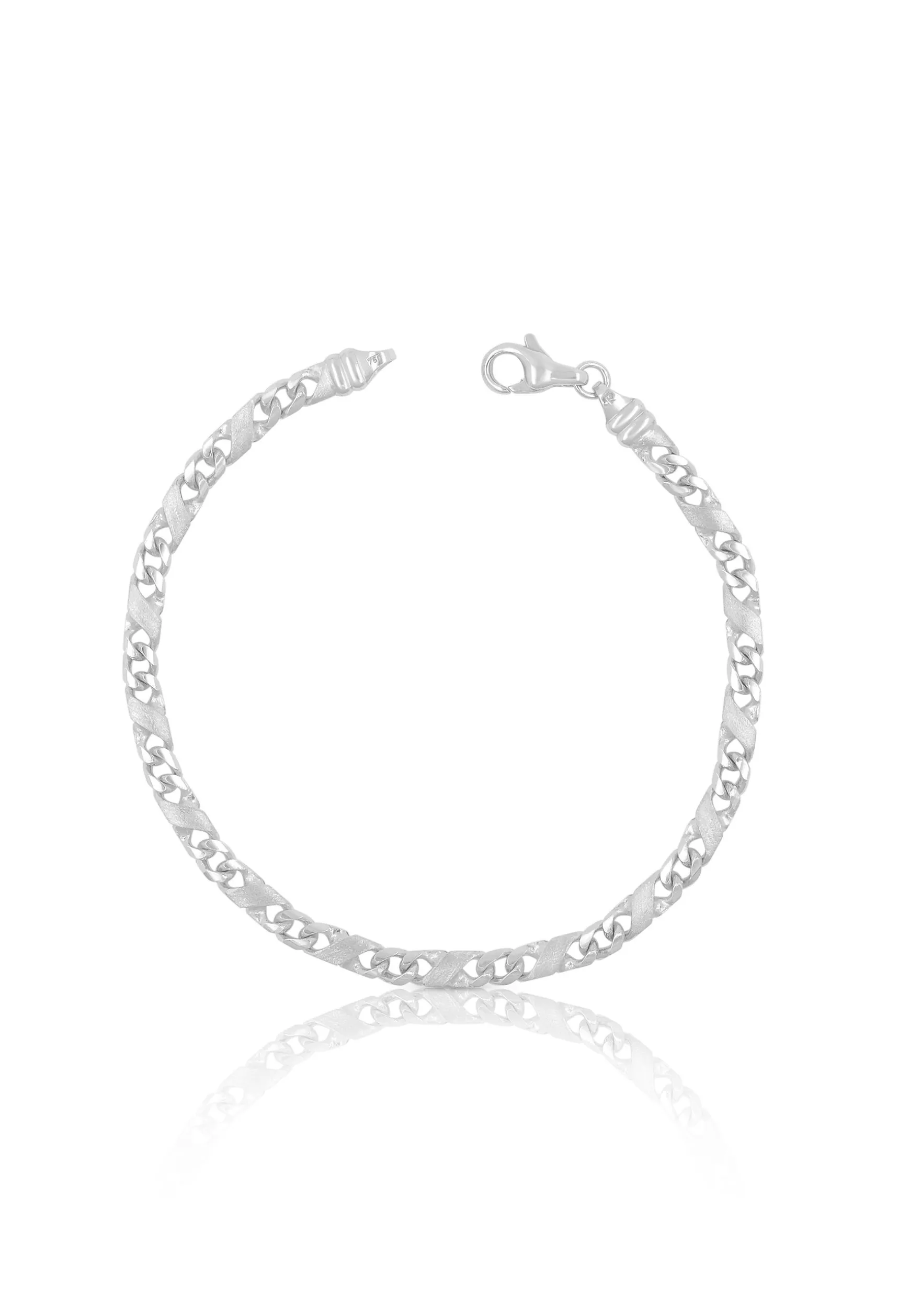 Bracelet 8er-Kette Weissgold 750, 3.8mm, 19cm
