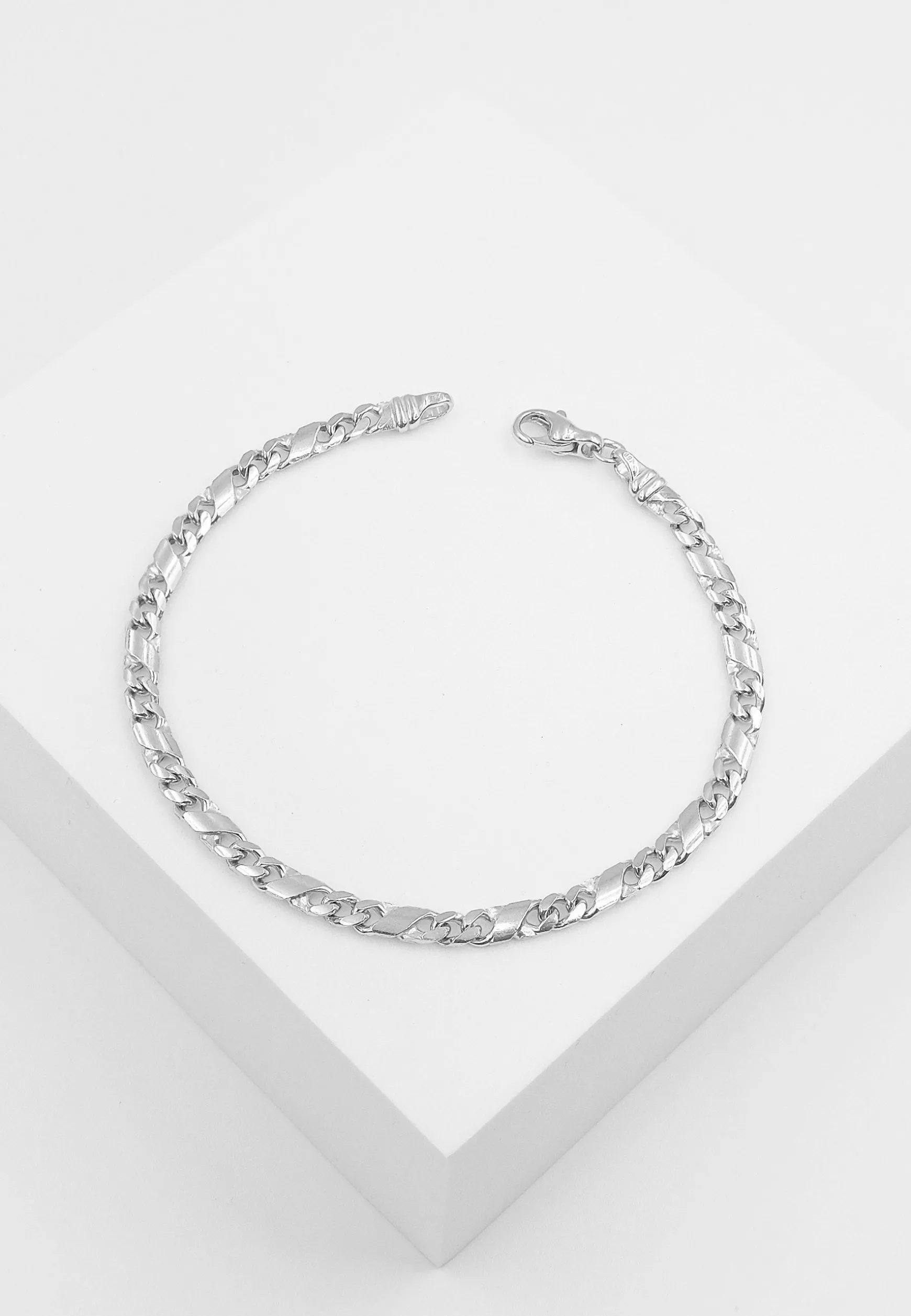 Bracelet 8er-Kette Weissgold 750, 3.8mm, 19cm