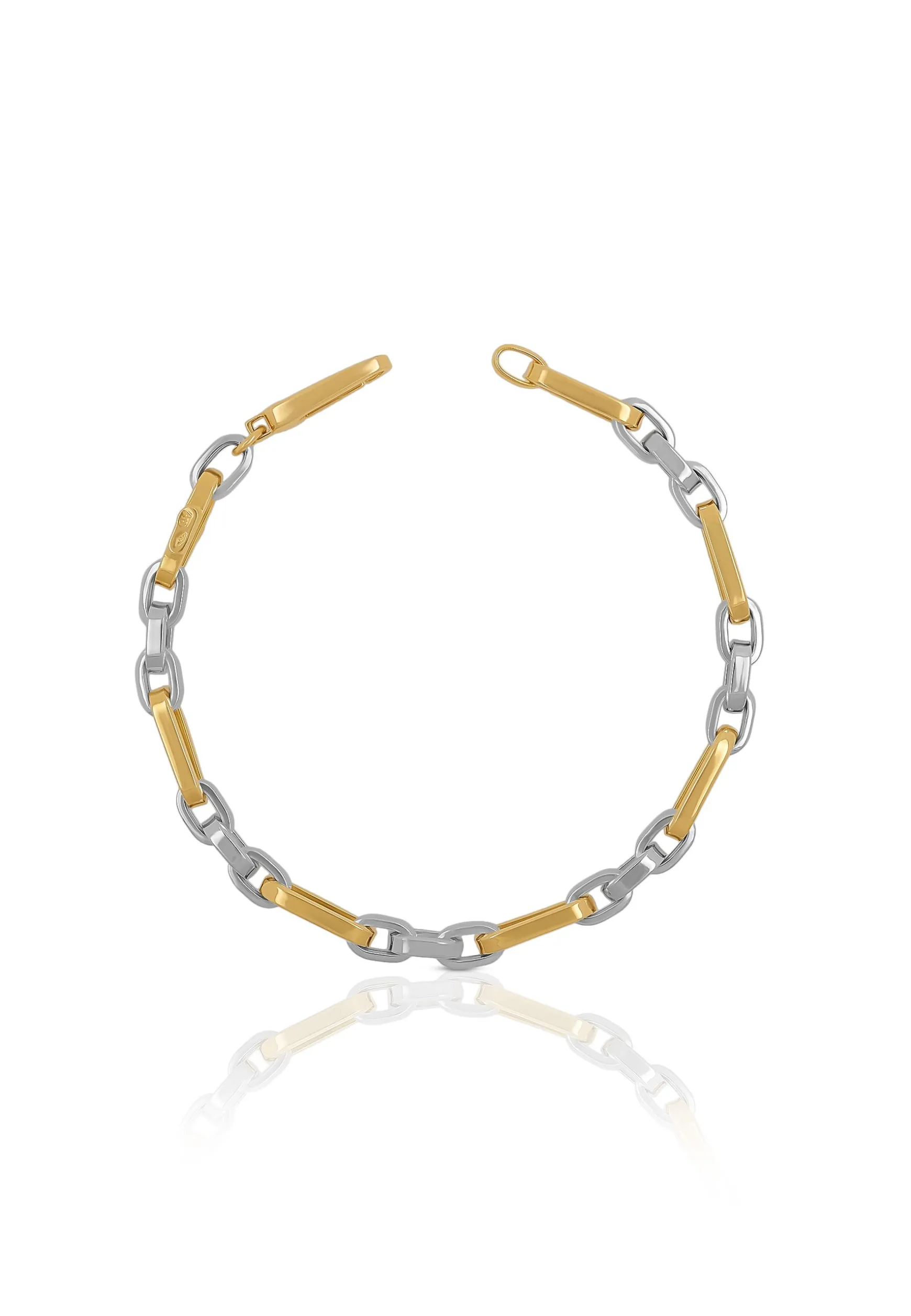 Bracelet Fantasie Bicolor Gelb-/Weissgold 750, 5.1mm, 19cm