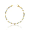 Bracelet Fantasie Bicolor Gelbgold-/Weissgold 750, 3.9mm, 19cm