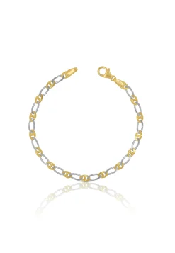 Bracelet Fantasie Bicolor Gelbgold-/Weissgold 750, 3.9mm, 19cm