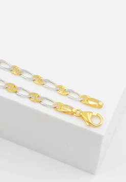 Bracelet Fantasie Bicolor Gelbgold-/Weissgold 750, 3.9mm, 19cm