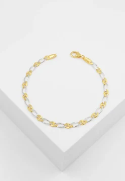 Bracelet Fantasie Bicolor Gelbgold-/Weissgold 750, 3.9mm, 19cm