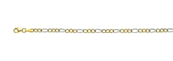 Bracelet Figaro Bicolor Gelb-/Weissgold 750, 19cm, 4mm