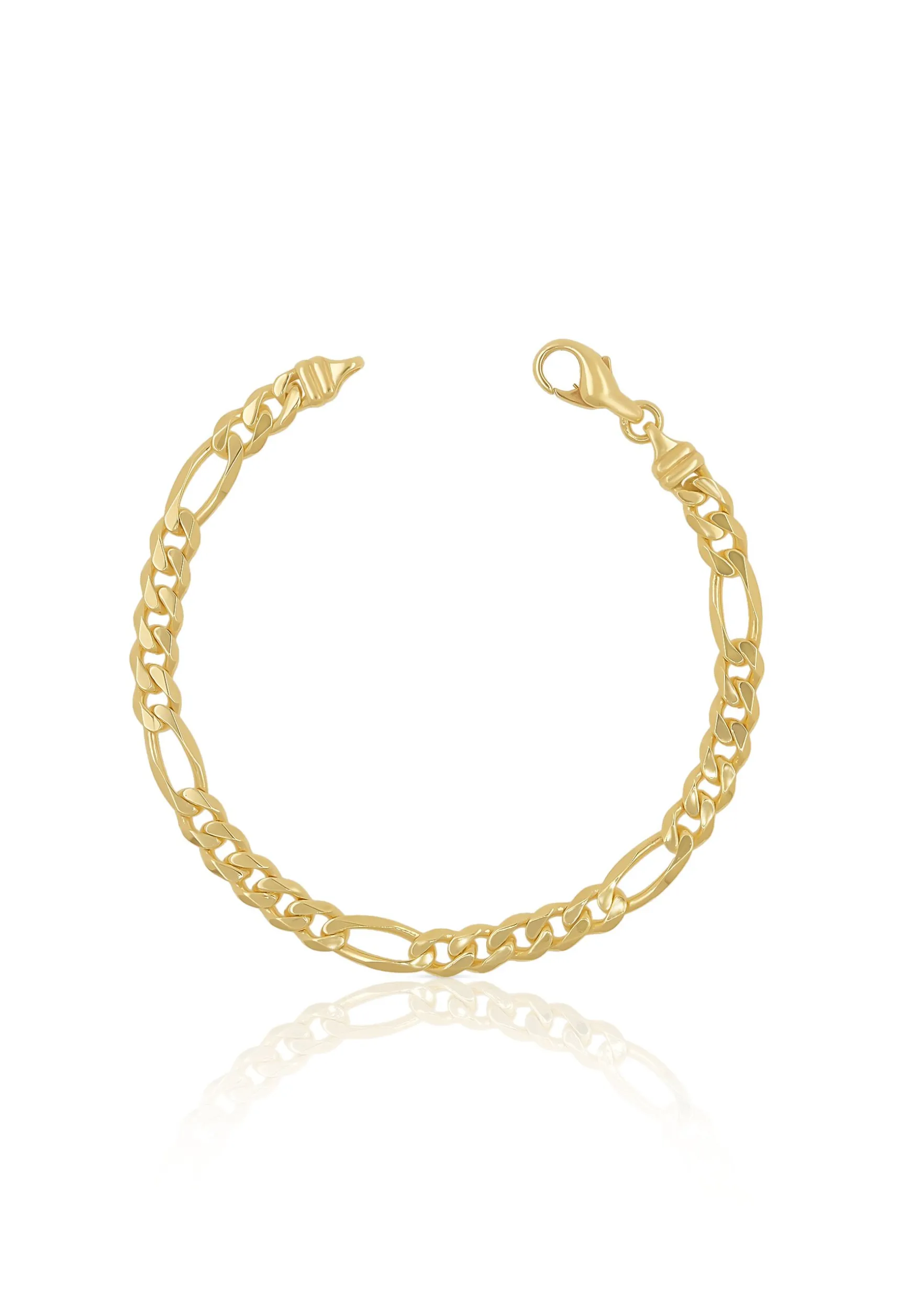 Bracelet Figaro Gelbgold 750, 5.2mm, 21cm