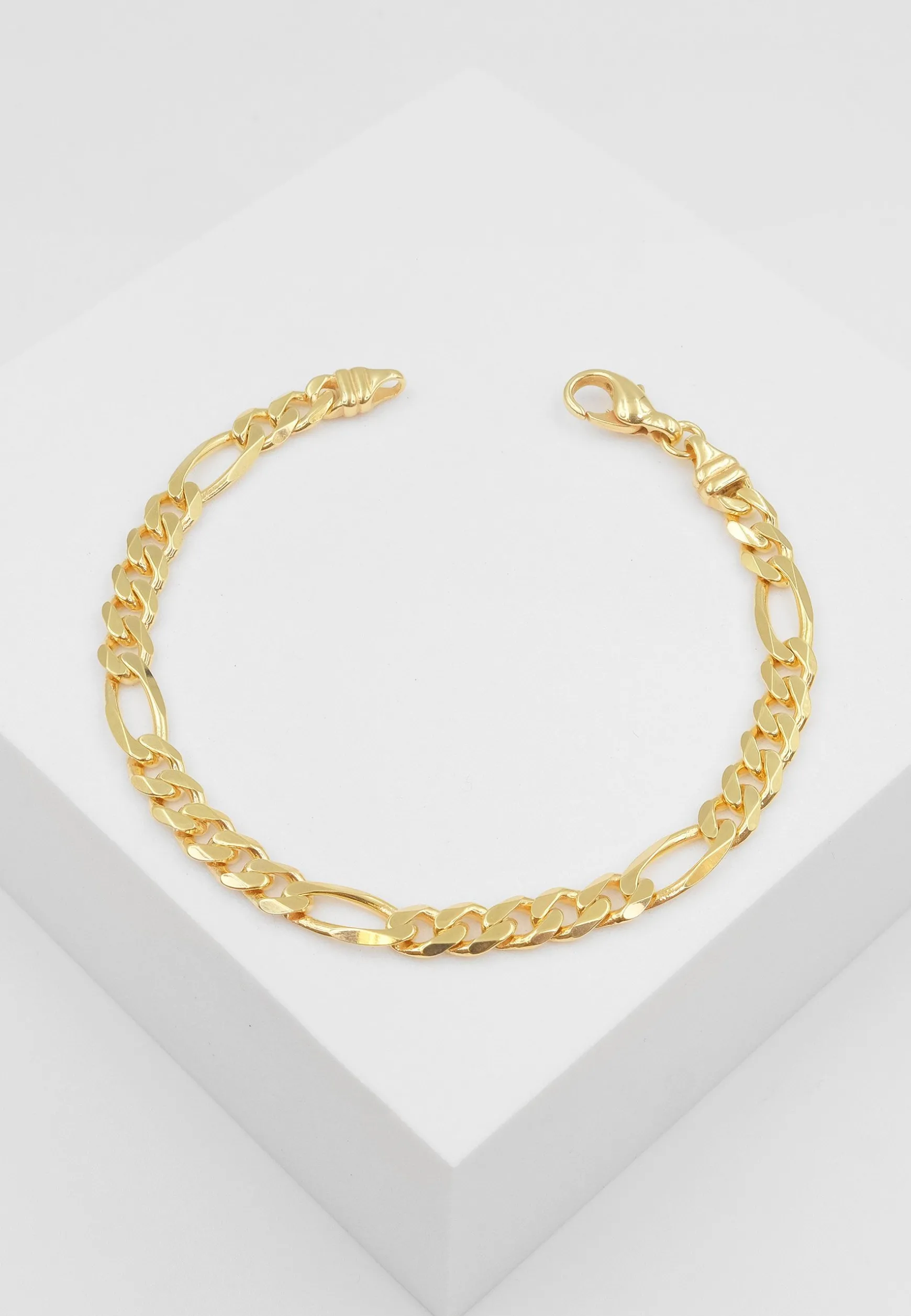 Bracelet Figaro Gelbgold 750, 5.2mm, 21cm