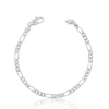 Bracelet Figaro Weissgold 375, 22cm, 4mm