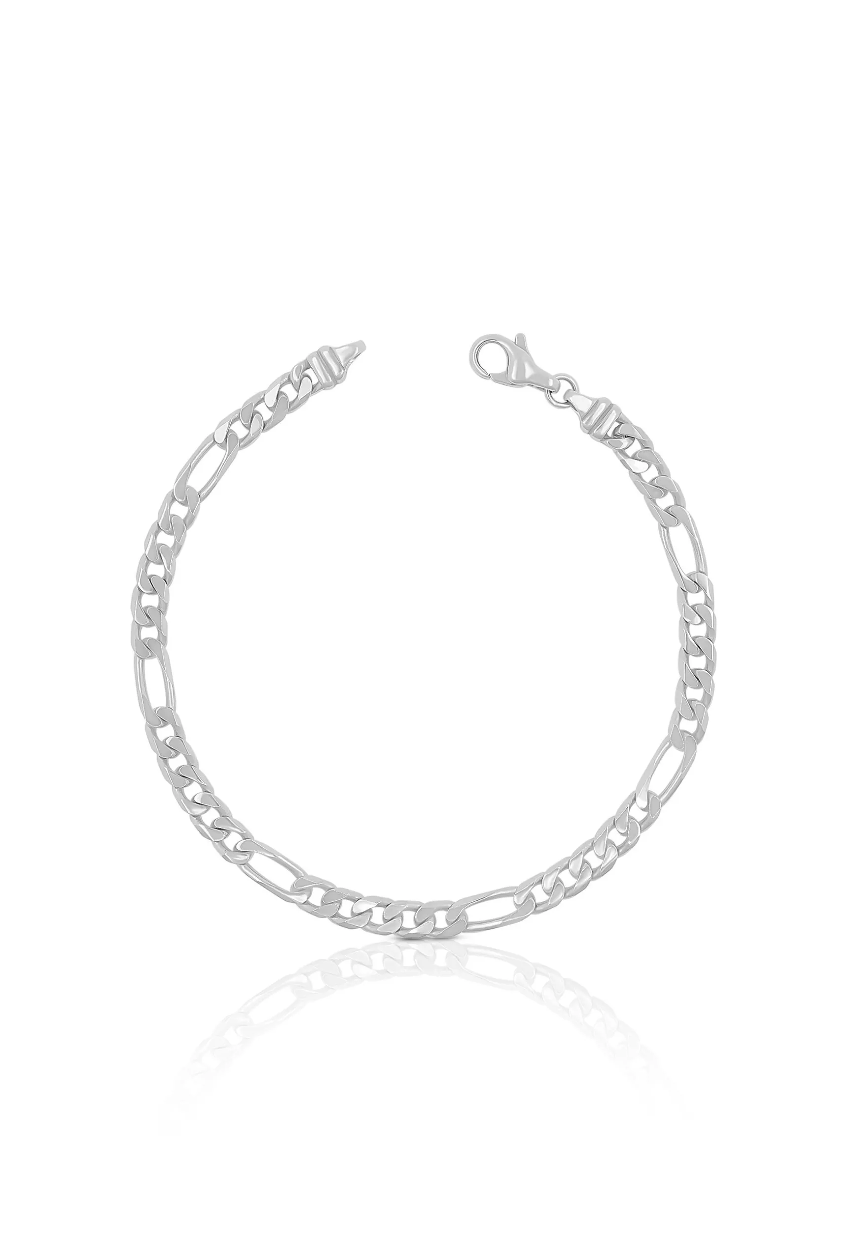 Bracelet Figaro Weissgold 750, 4.3mm, 19cm