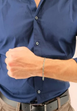 Bracelet Figaro Weissgold 375, 22cm, 4mm