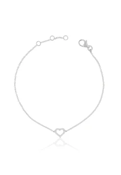 Bracelet Herz Weissgold 750 18 Brillanten 0.06ct. 19cm