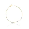 Bracelet 750/18K Bicolor, Diamant 0.06ct. 19cm