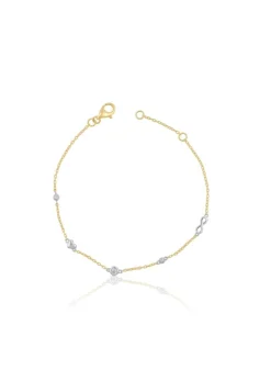 Bracelet 750/18K Bicolor, Diamant 0.06ct. 19cm