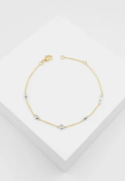 Bracelet 750/18K Bicolor, Diamant 0.06ct. 19cm