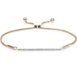Bracelet 585/14K Roségold Diamant 0.16ct. 21.5 cm