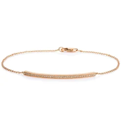 Bracelet 750/18K Rotgold Diamant 0.1ct. 19 cm