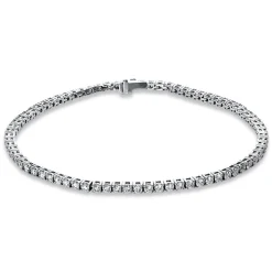 Bracelet 750/18K Weissgold Diamant 3ct. 17.8 cm