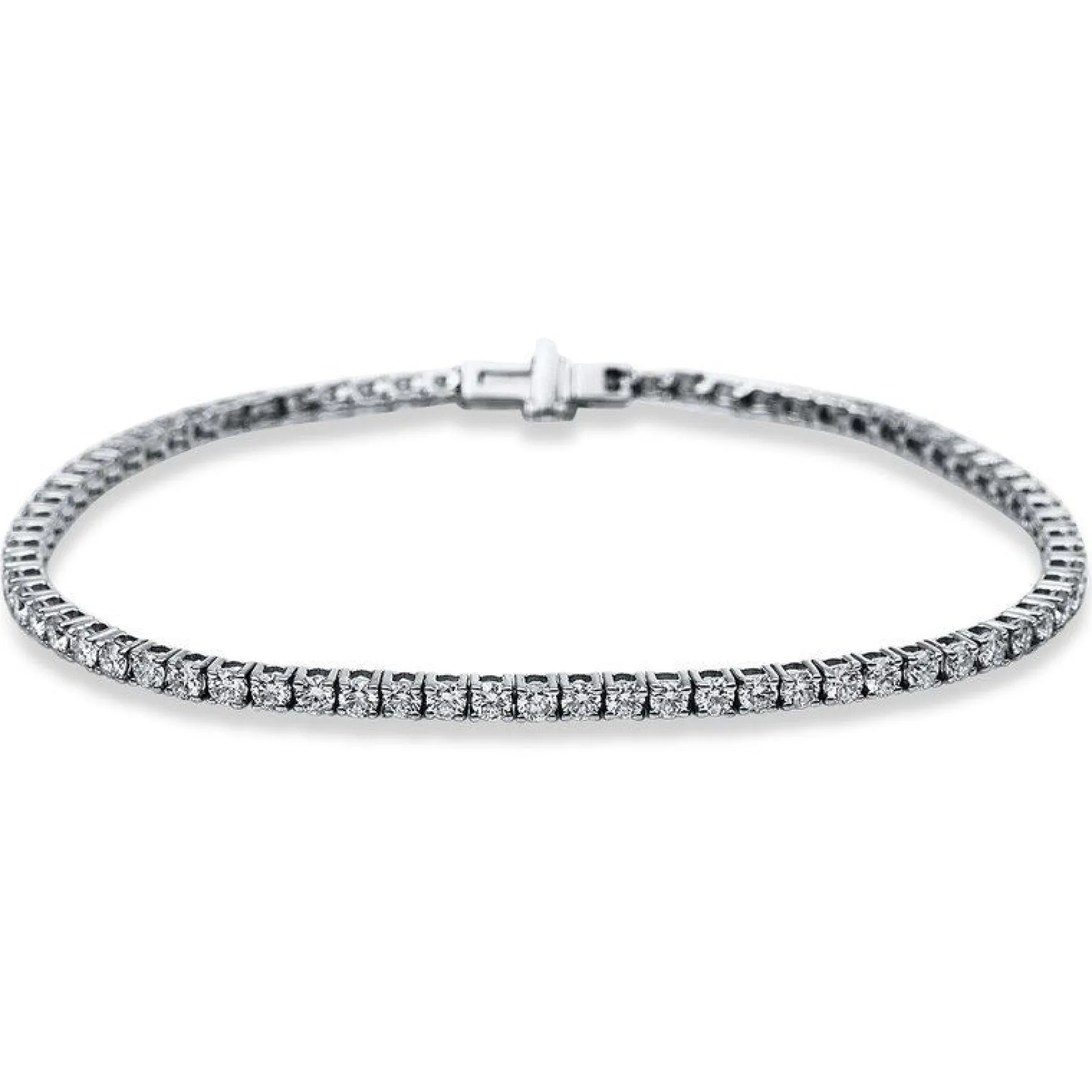 Bracelet 750/18K Weissgold Diamant 3ct. 18 cm