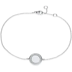 Bracelet 585/14K Weissgold Diamant 0.07ct. 18 cm