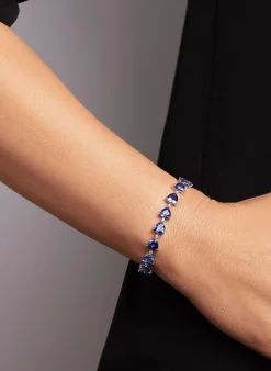 Bracelet 585/14K Weissgold Diamant 0.36ct. Tansanit 27.15ct.  18.4 cm