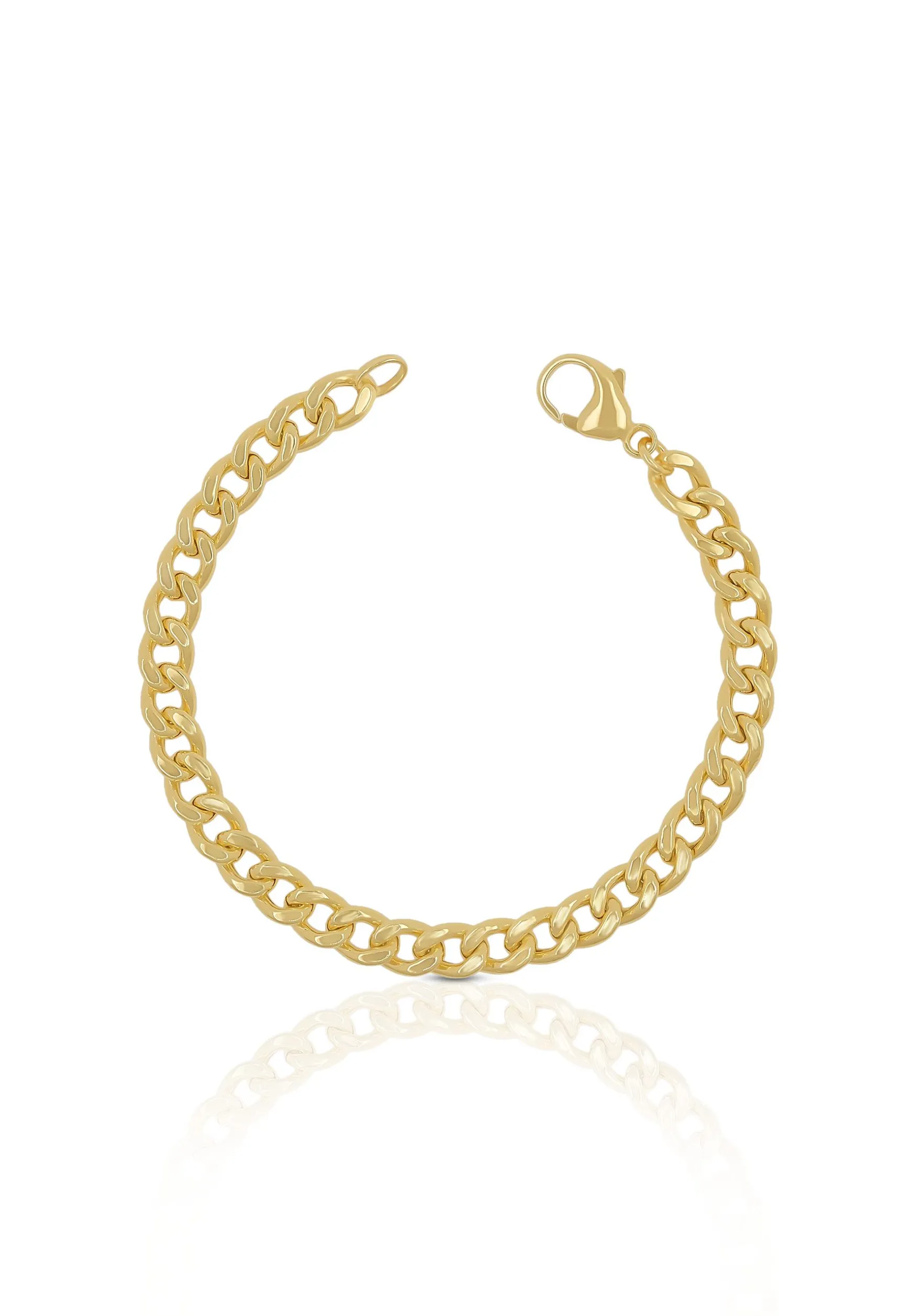 Bracelet Panzer Gelbgold 750, 6mm, 19cm