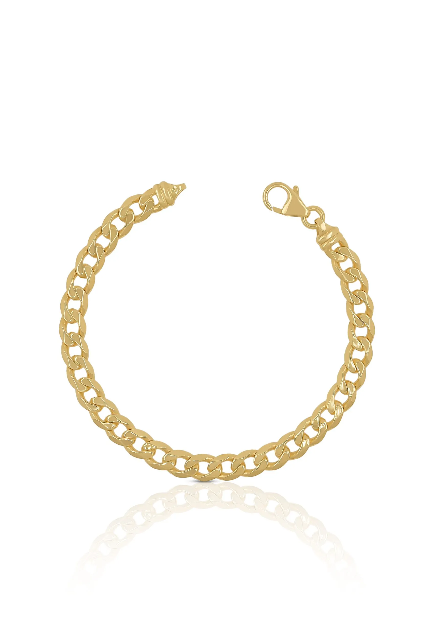 Bracelet Panzer Gelbgold 750, 6.5mm, 19cm