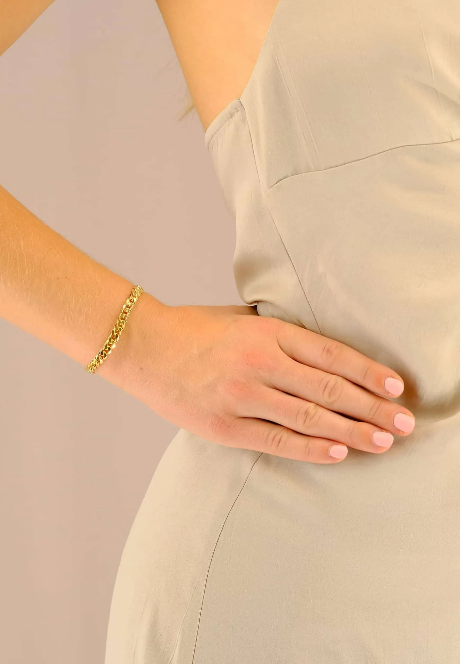 Bracelet Panzer Gelbgold 750, 22cm, 6mm