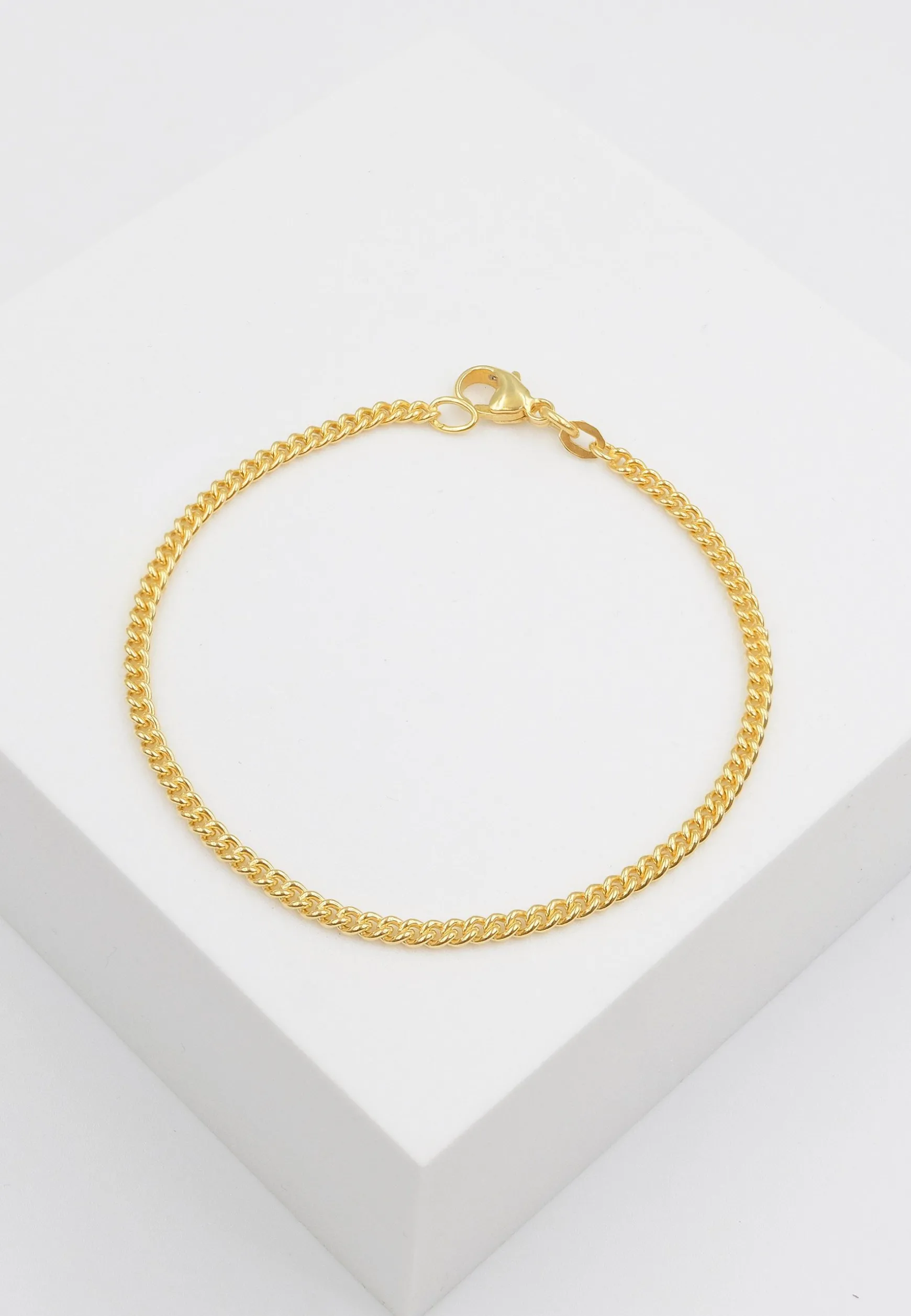 Bracelet Panzer rund Gelbgold 750, 2.7mm, 19cm