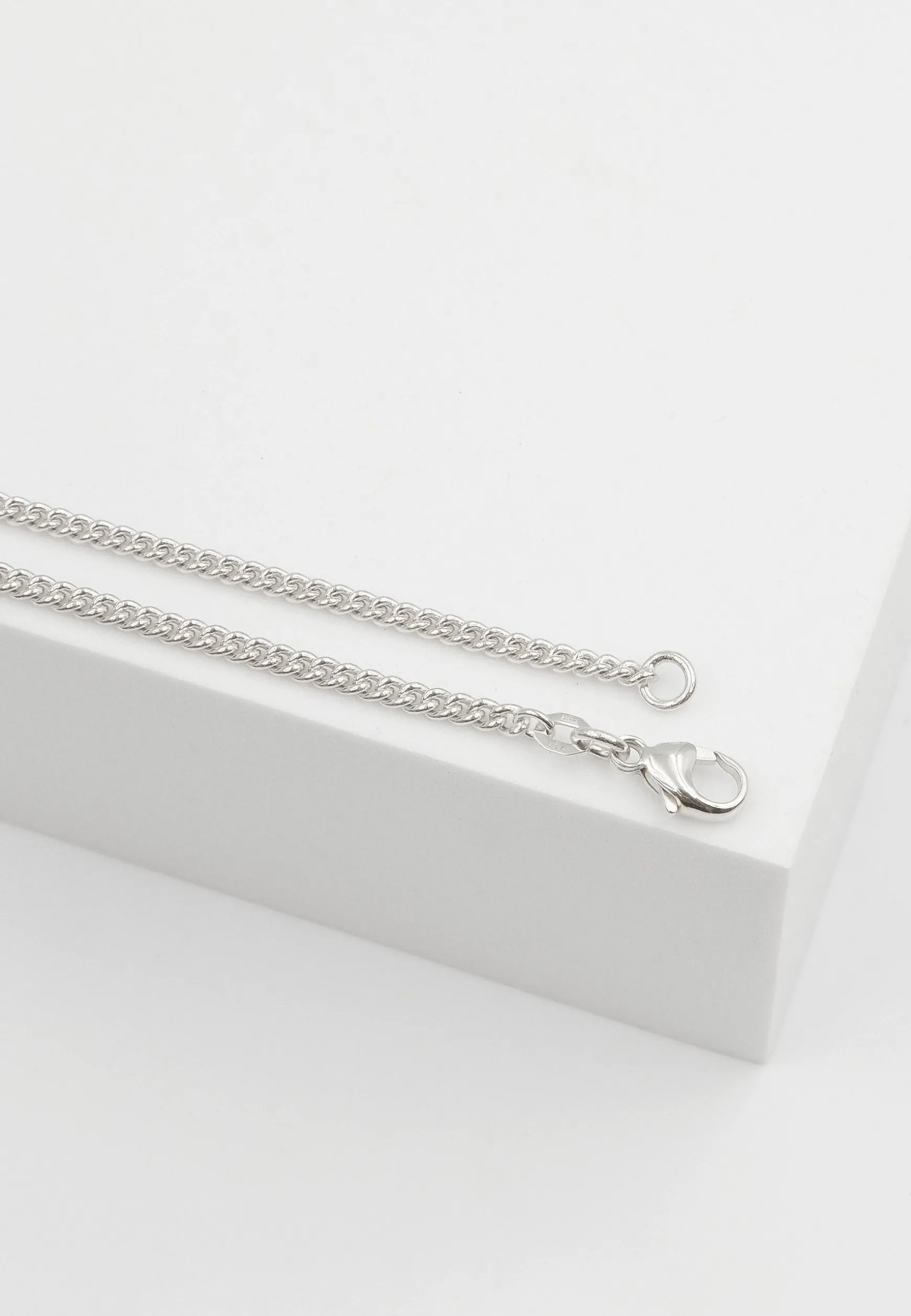 Bracelet Panzer rund Weissgold 750, 2.7mm, 19cm