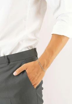 Bracelet Panzer rund Weissgold 750, 2.7mm, 19cm