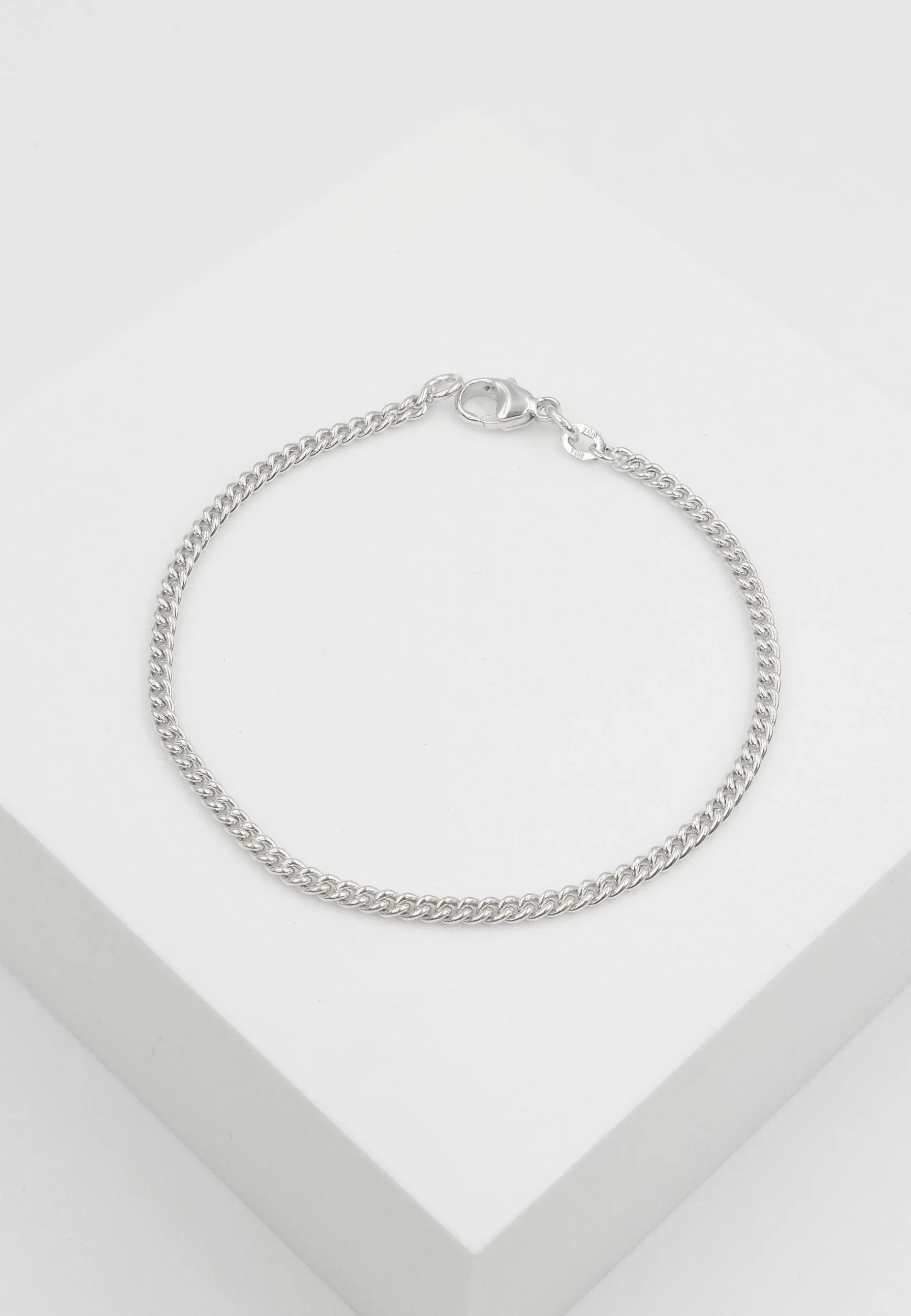 Bracelet Panzer rund Weissgold 750, 2.7mm, 19cm