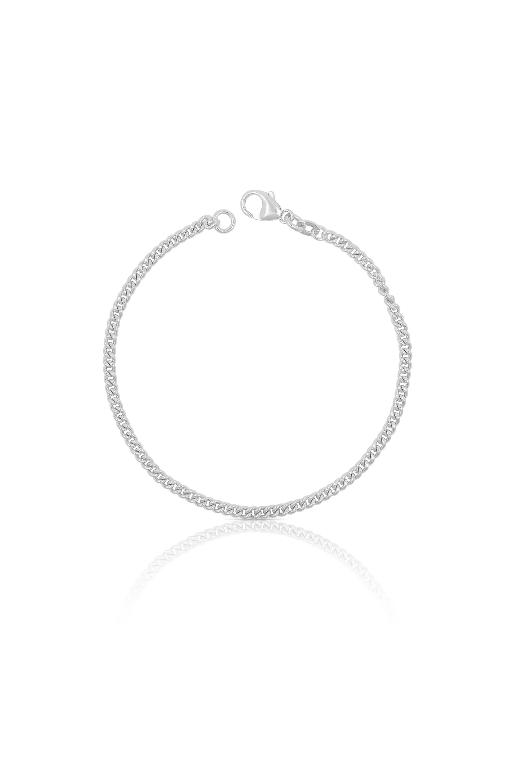 Bracelet Panzer rund Weissgold 750, 2.7mm, 19cm