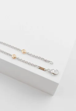 Bracelet Rundanker Bicolor Weiss-/Rotgold 750 Diamant 0.078ct. 1.9mm, 19cm