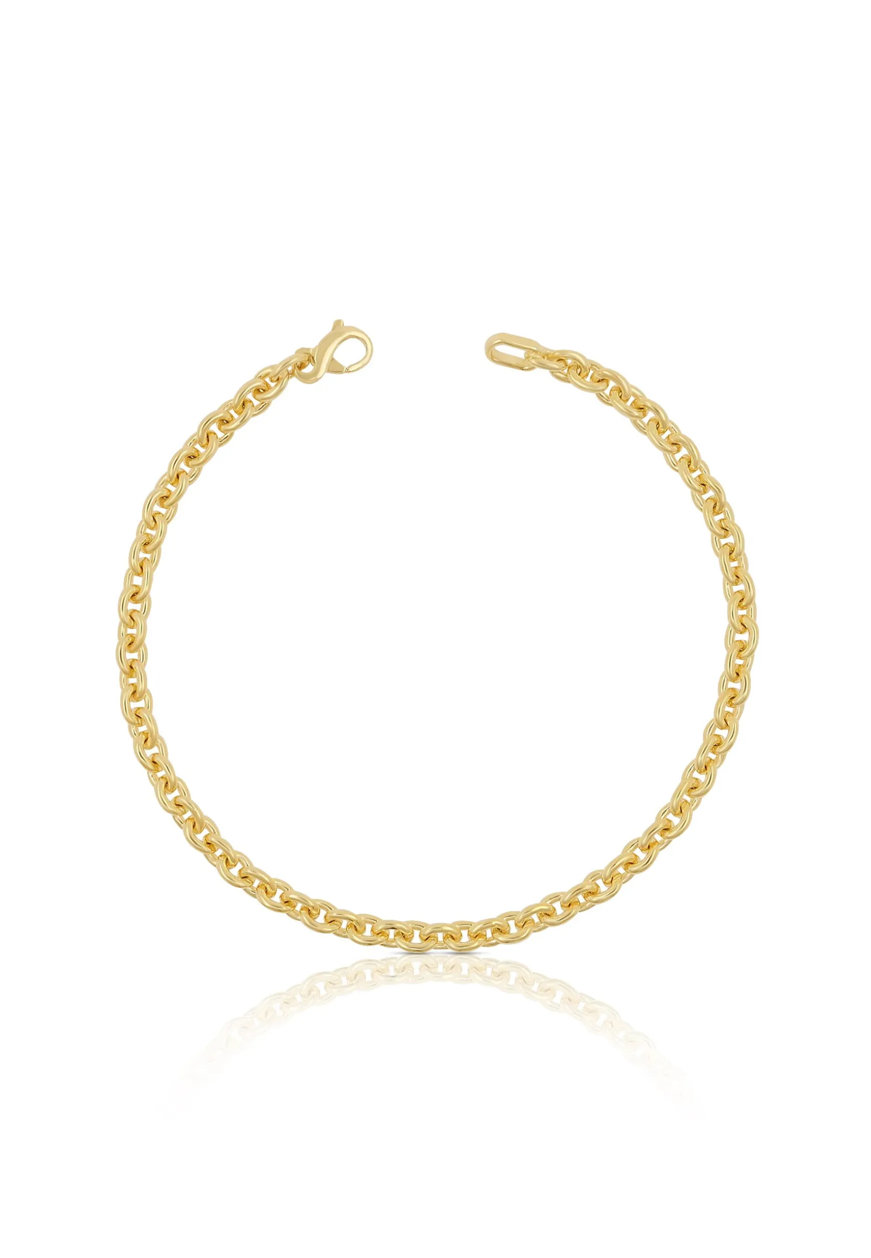 Bracelet Rundanker Gelbgold 375, 19cm, 4mm