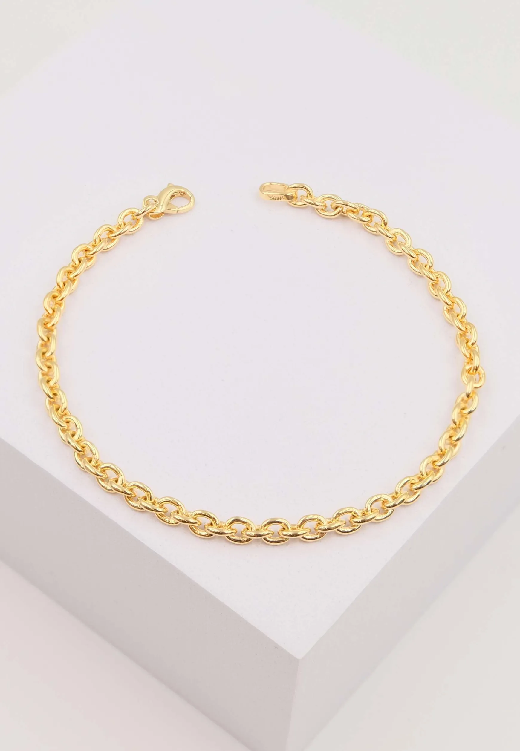 Bracelet Rundanker Gelbgold 375, 19cm, 4mm