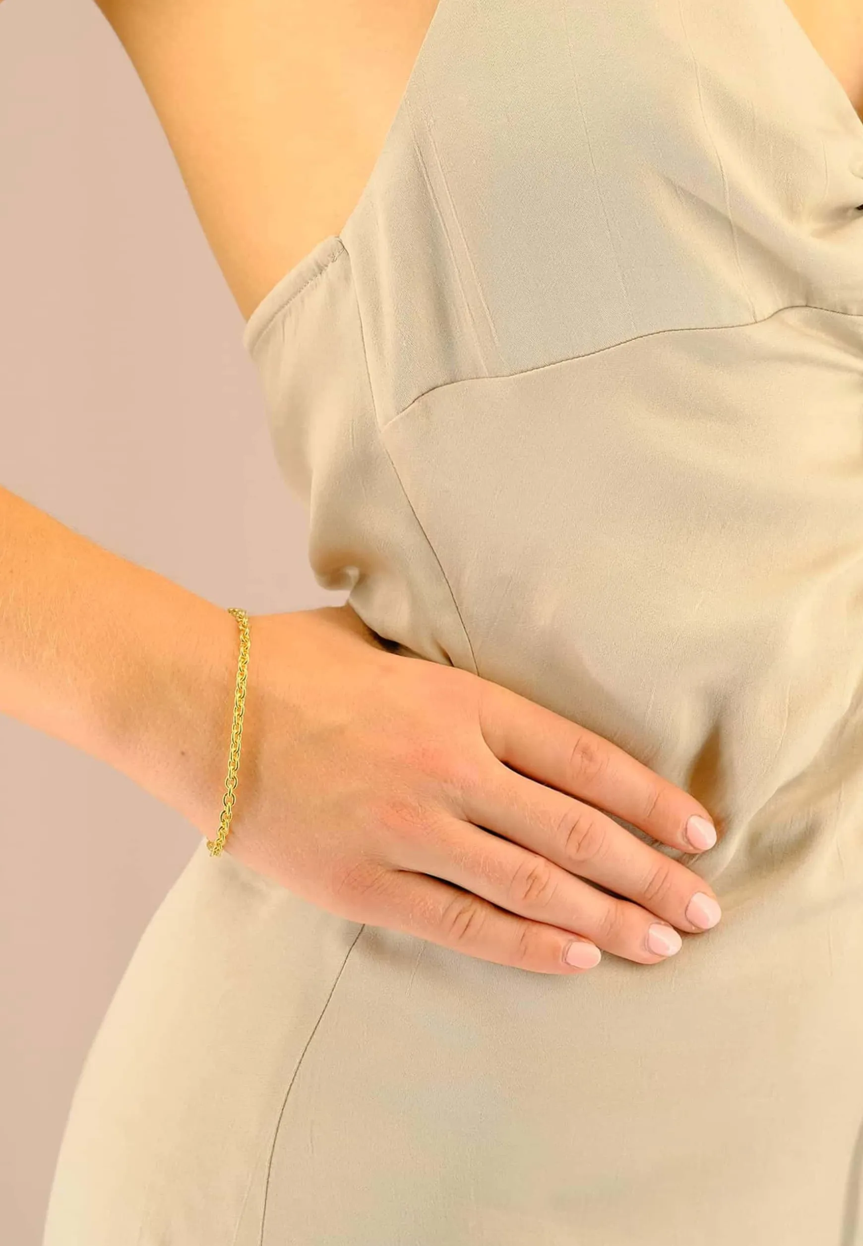 Bracelet Rundanker Gelbgold 375, 19cm, 4mm