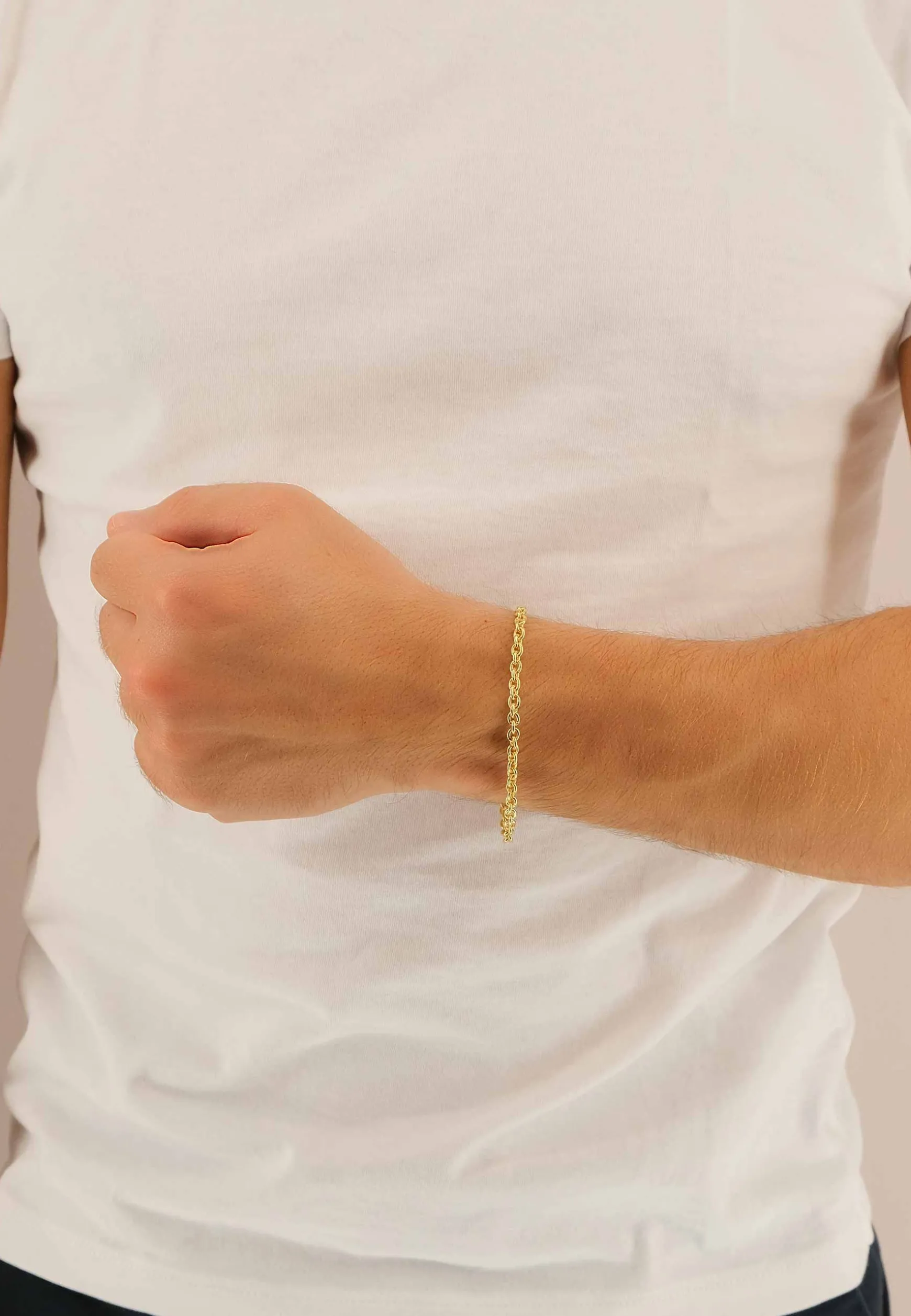 Bracelet Rundanker Gelbgold 375, 19cm, 4mm