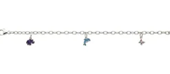 Bracelet Silber 925 Charm Delfin, Elefant, Schmetterling, 3.5mm, 16cm