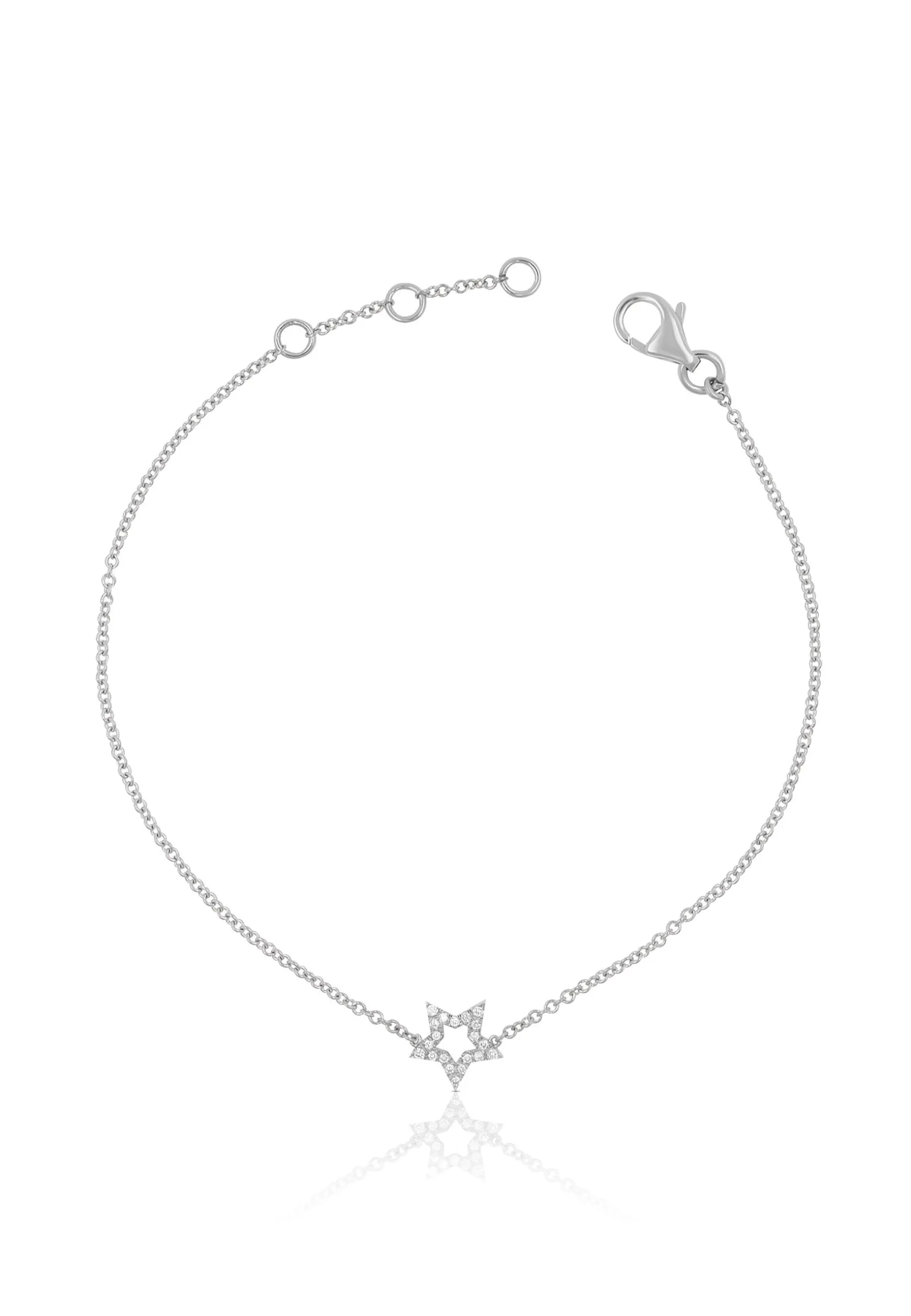 Bracelet Stern Weissgold 750 Brillanten 0.06ct. 19cm