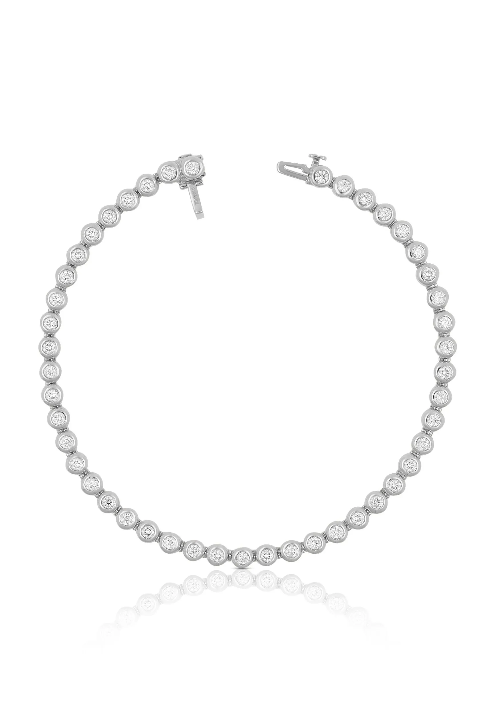 Bracelet Weissgold 750 Brillanten 1.72ct. 19cm Zargenfassung