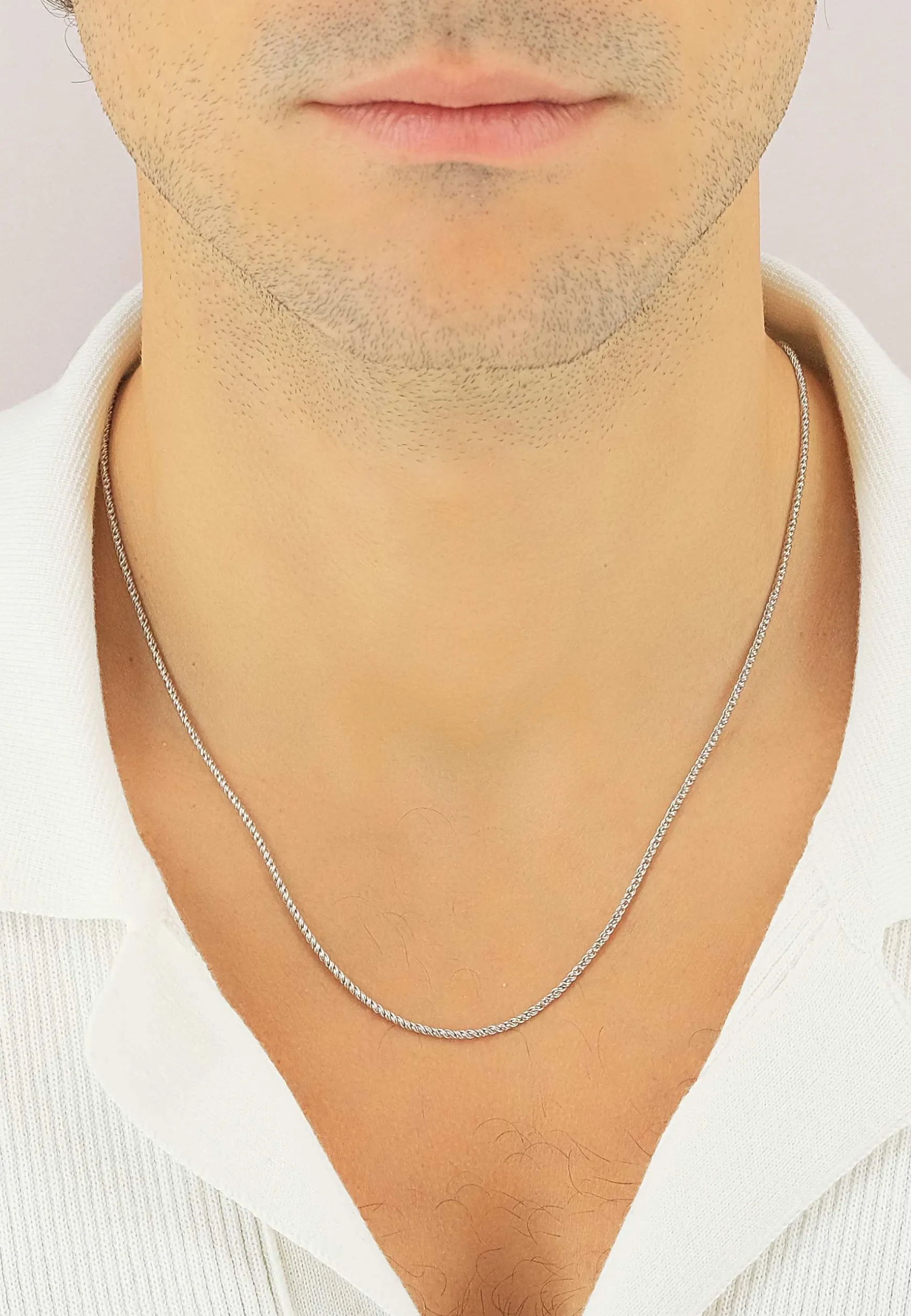 Collier Doppelanker Weissgold 750, 1.9mm, 42cm