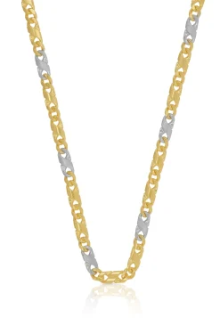 Collier 8er-Kette Bicolor Gelb-/Weissgold 750, 3.2mm, 50cm