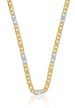 Collier 8er-Kette Bicolor Gelb-/Weissgold 750, 3.8mm, 50cm