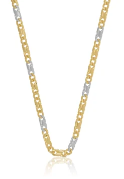 Collier 8er-Kette Bicolor Gelb-/Weissgold 750, 3.2mm, 55cm