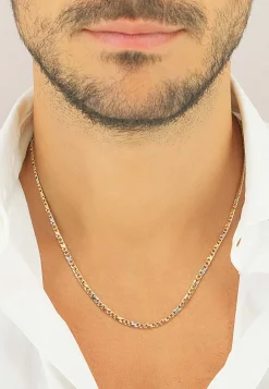 Collier 8er-Kette Bicolor Gelb-/Weissgold 750, 3.2mm, 50cm